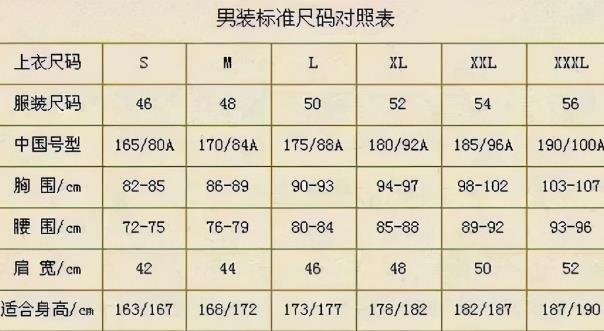 日本xxl尺码有多大，相当于国际码的L(适合身高185厘米左右的人)